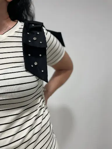 Majica Stripe - belo/črna